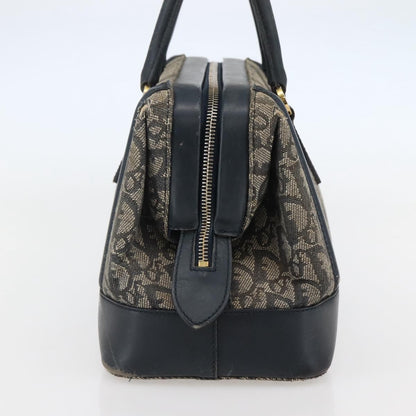 Dior Christian Dior Trotter Canvas Hand Bag Navy Gold Authentic gh760