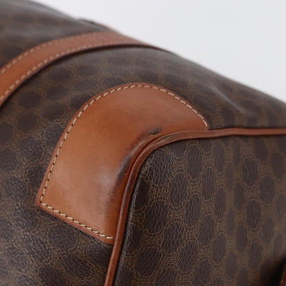 Celine CELINE Macadam Canvas Mini Boston Bag PVC Leather Brown Authentic ki6058