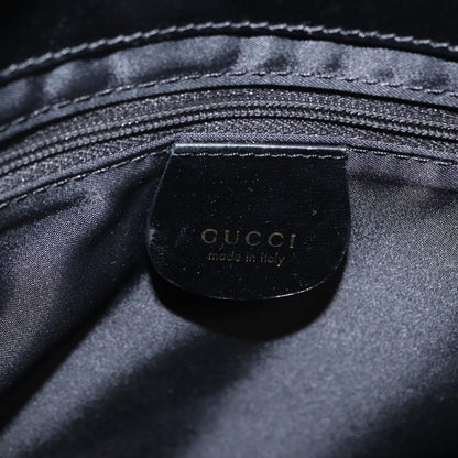 Gucci GUCCI Hand Bag Leather Black Gold Authentic BA9107