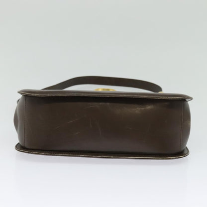Salvatore Ferragamo Salvatore Ferragamo Gancini Shoulder Bag Leather Brown Gold Authentic 128109