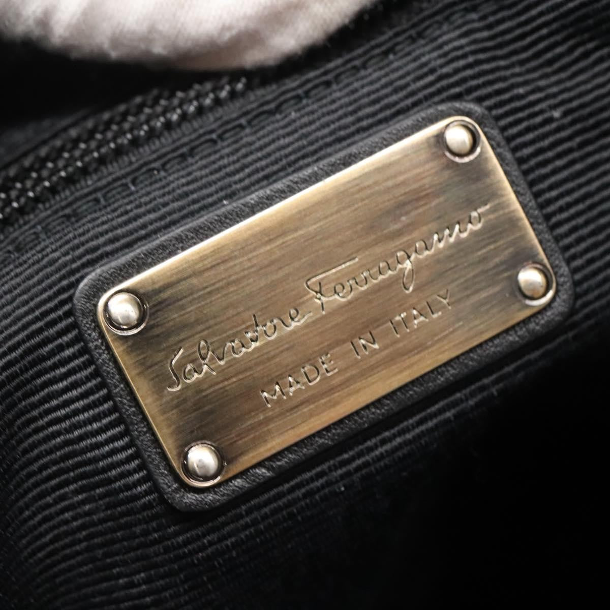 Salvatore Ferragamo Salvatore Ferragamo Chain Shoulder Bag Nylon Black Authentic 129646