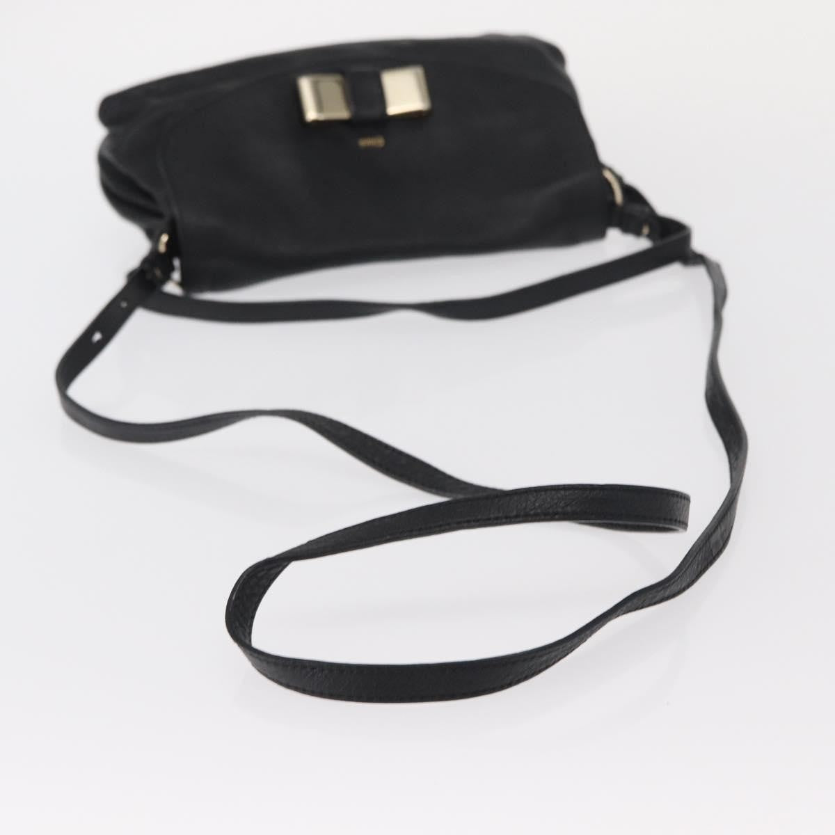 Chloé Chloé Chloe Lily Hand Bag Leather 2way Black Gold Authentic BA8650