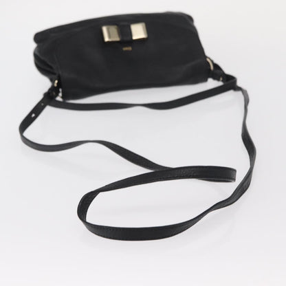 Chloé Chloé Chloe Lily Hand Bag Leather 2way Black Gold Authentic BA8650