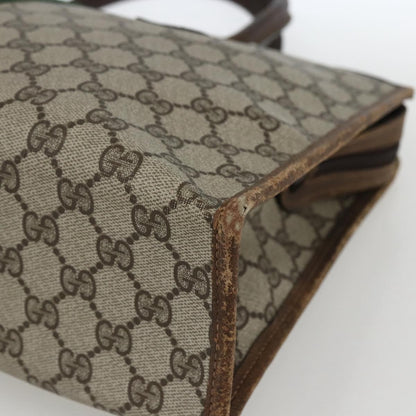 Gucci GUCCI GG Supreme Web Sherry Line Hand Bag PVC Beige Gold 010 378 Authentic 162305