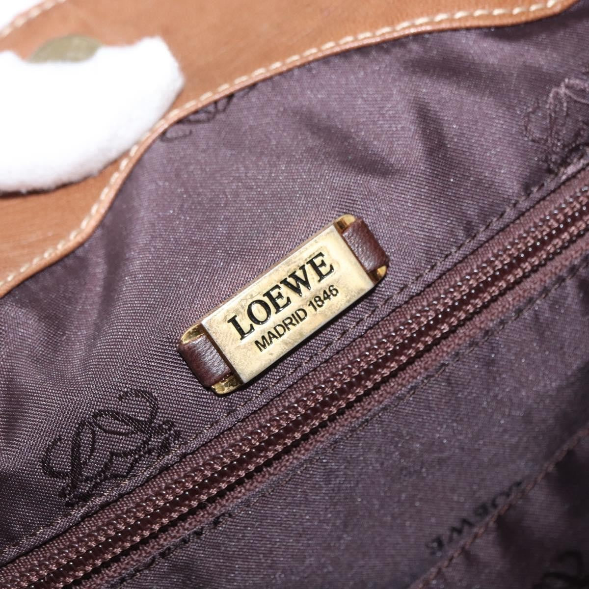 Loewe LOEWE Anagram Tote Bag Leather Brown Gold Authentic 151671