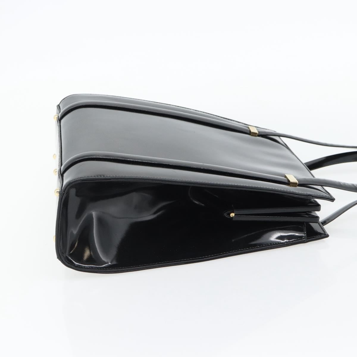 Gucci GUCCI Tote Bag Patent leather Black Gold 001 781 1735 Authentic bs35287