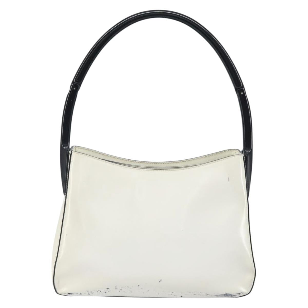 Prada PRADA Shoulder Bag Patent leather White Silver Authentic 162846