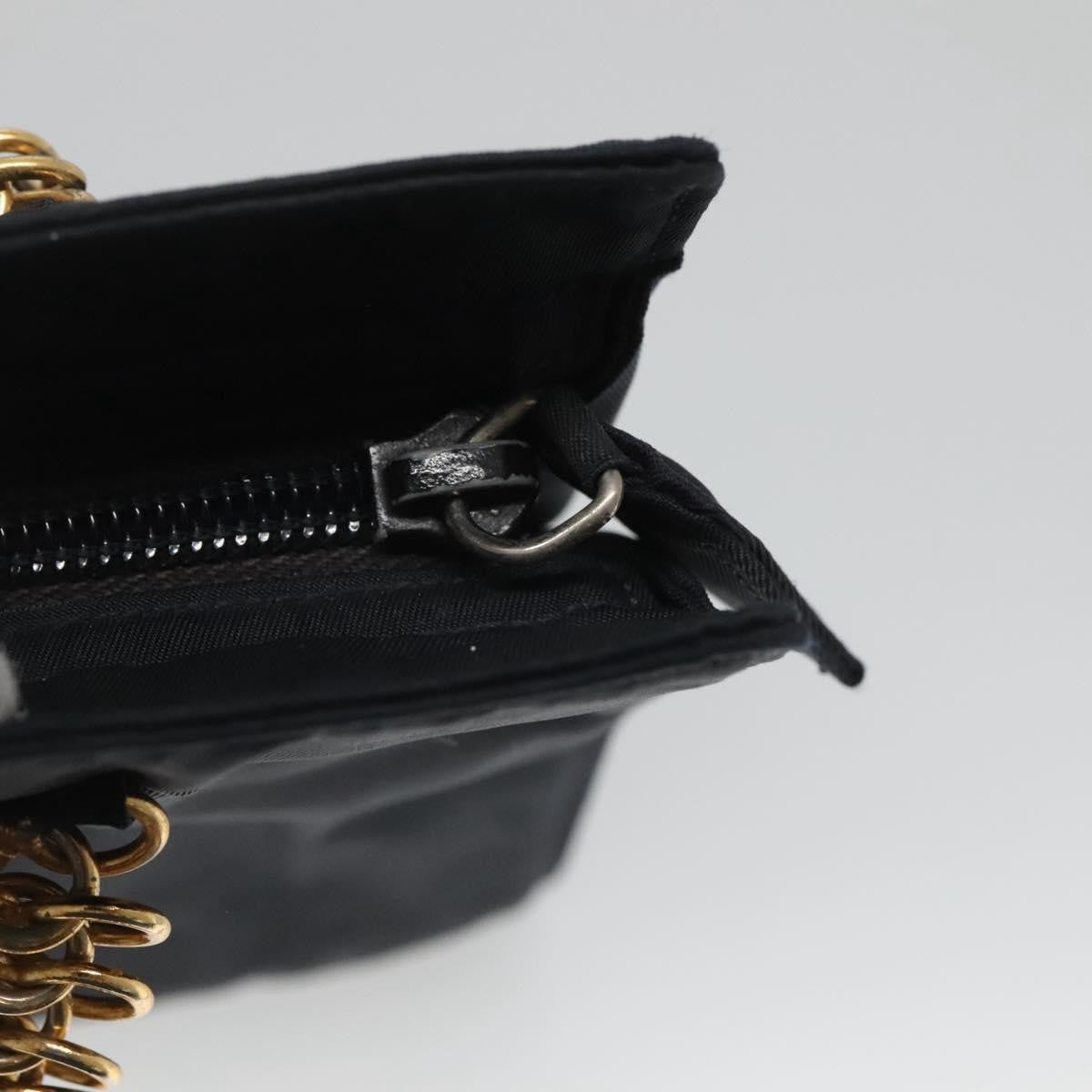 Prada PRADA Hand Bag Nylon Navy Gold Authentic 126301