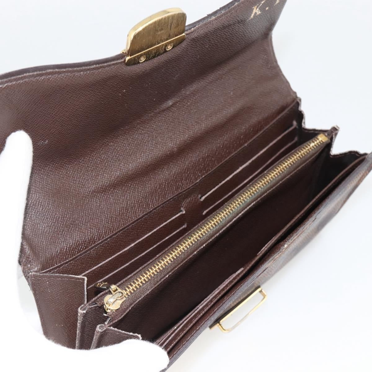 Louis Vuitton LOUIS VUITTON Damier Ebene Portefeuille Sistina Long Wallet N61747 Authentic bs34333 Bag