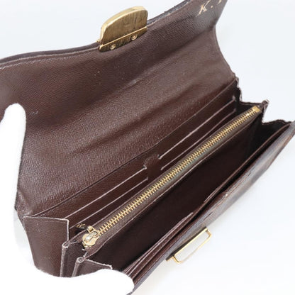 Louis Vuitton LOUIS VUITTON Damier Ebene Portefeuille Sistina Long Wallet N61747 Authentic bs34333 Bag