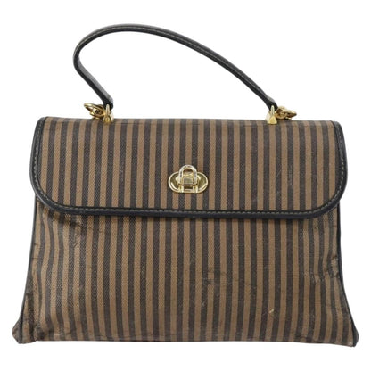 Fendi FENDI Pecan Canvas Hand Bag 2way Black Brown Authentic mr1555