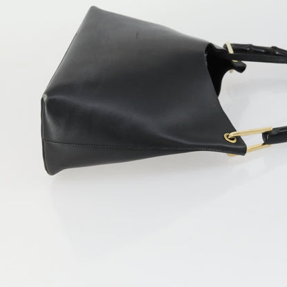 Gucci GUCCI Bamboo Shoulder Bag Leather Black Gold 001 1998 1883 Authentic 161727