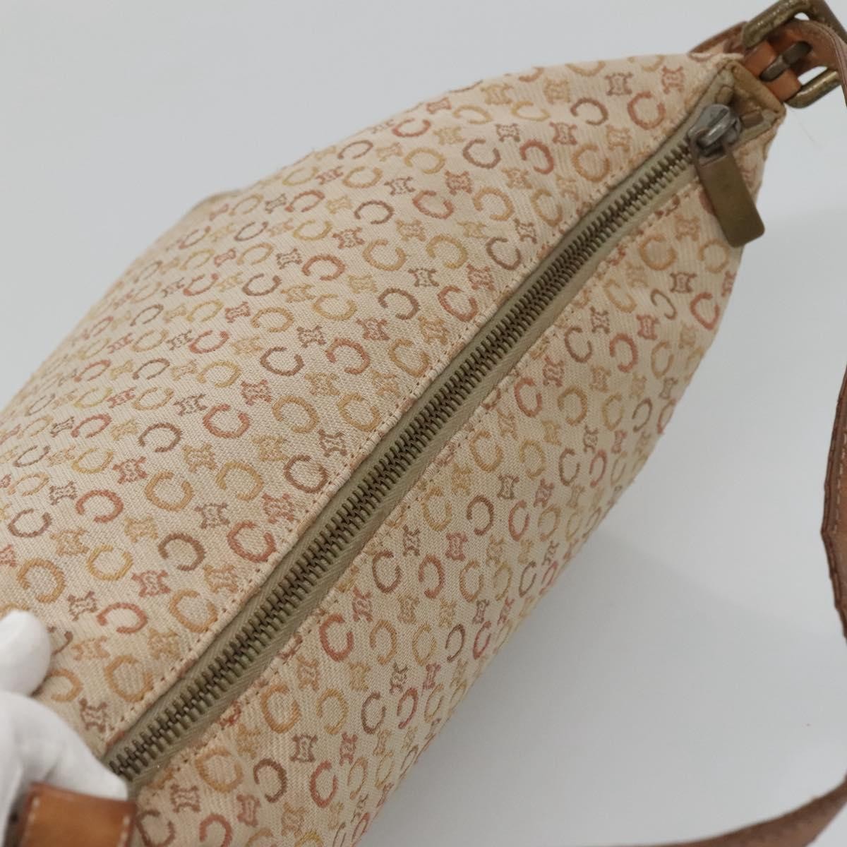 Celine CELINE C Macadam Canvas Shoulder Bag Beige Authentic bs28954