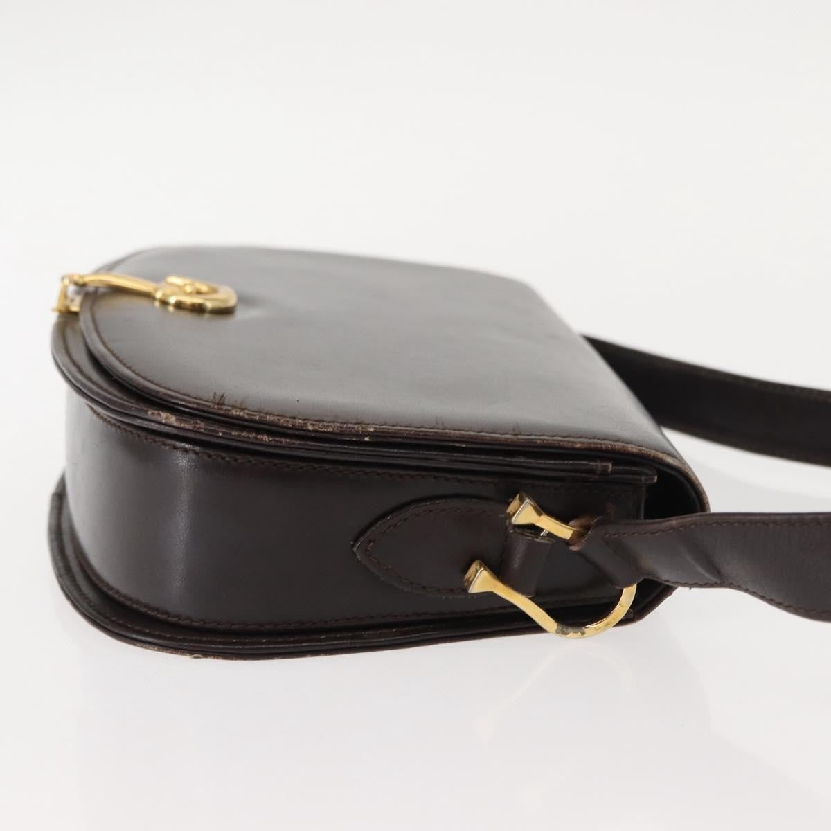 Gucci GUCCI Shoulder Bag Leather Brown gold Authentic fm4925