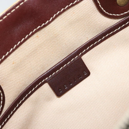 Celine CELINE Macadam Canvas Hand Bag Beige Gold Authentic 168626