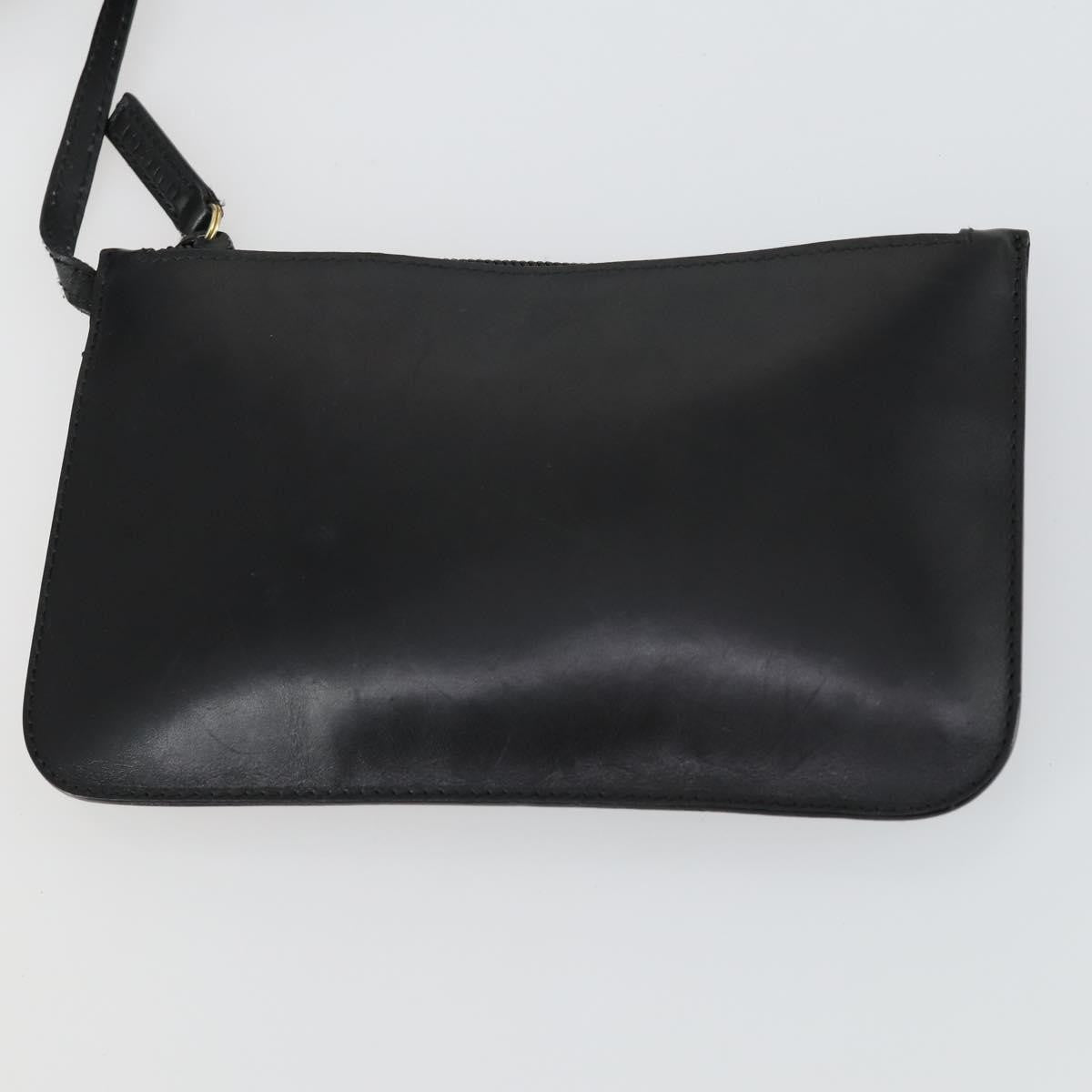 Gucci GUCCI Bamboo Shoulder Bag Leather Black Gold 001 1998 1883 Authentic 161727