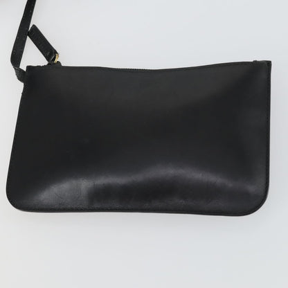 Gucci GUCCI Bamboo Shoulder Bag Leather Black Gold 001 1998 1883 Authentic 161727
