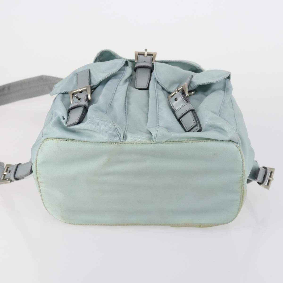 Prada PRADA Backpack Nylon Light Blue Silver Authentic BA9058 Bag