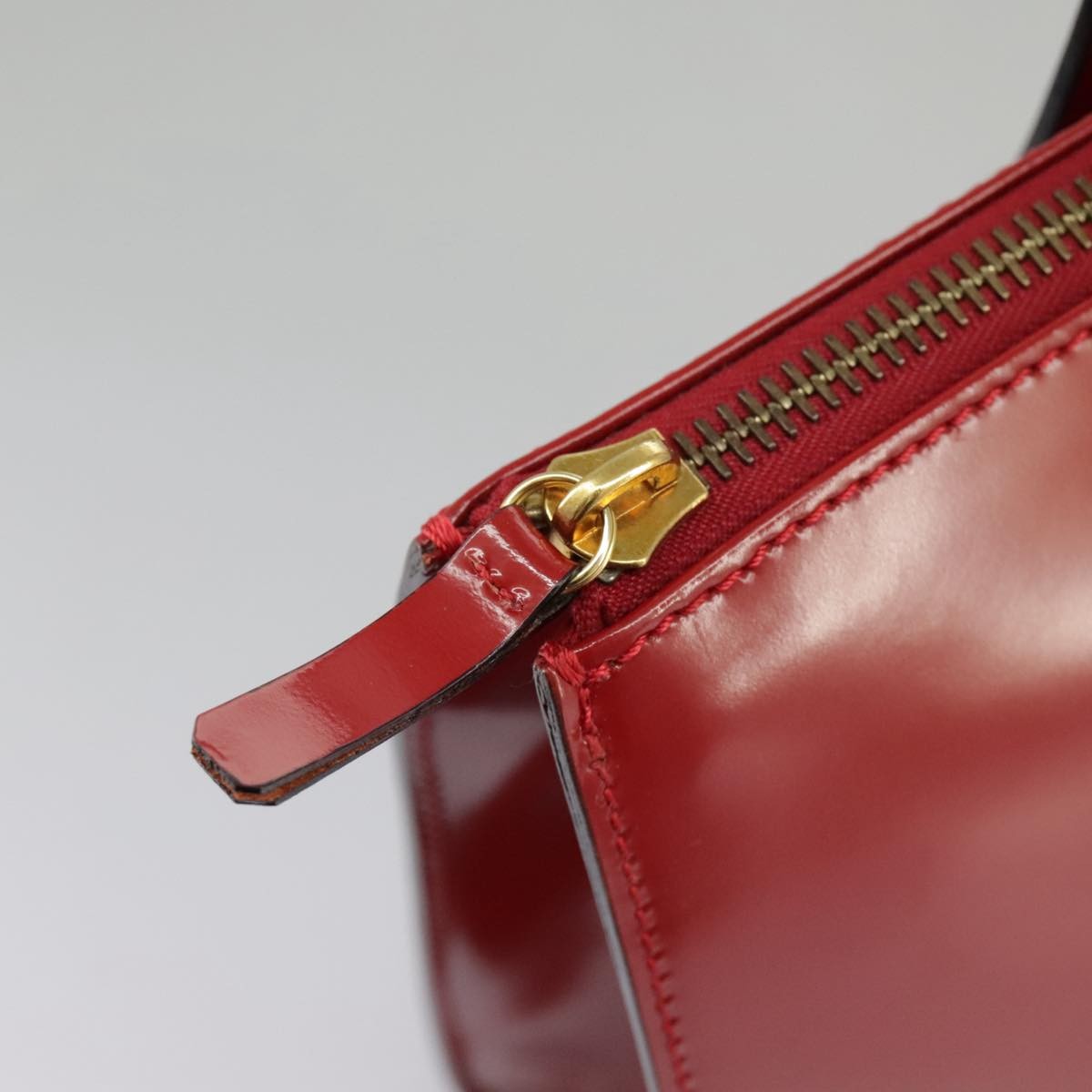 Celine CELINE Hand Bag Patent leather Red Gold Authentic 96786