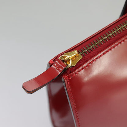 Celine CELINE Hand Bag Patent leather Red Gold Authentic 96786