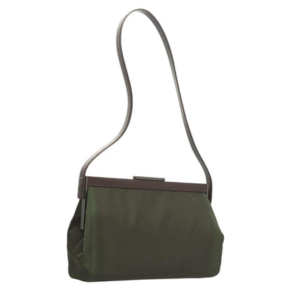Prada PRADA Shoulder Bag Nylon Khaki Silver Authentic 123373