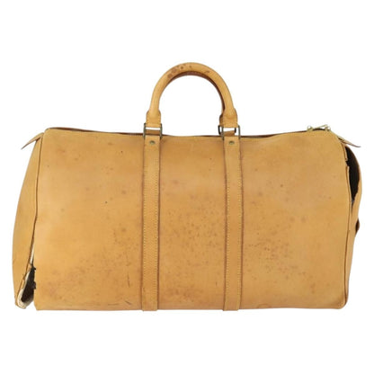 Louis Vuitton LOUIS VUITTON Nomad Keepall 55 Boston Bag Beige LV Authentic 163339