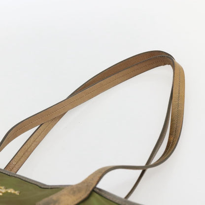 Prada PRADA Hand Bag Nylon Khaki Gold Authentic 159131