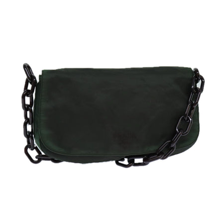 Prada PRADA Chain Shoulder Bag Nylon Green Authentic 82275