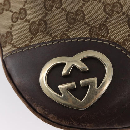 Gucci GUCCI GG Canvas Shoulder Bag Beige Gold 257072 Authentic gh1853