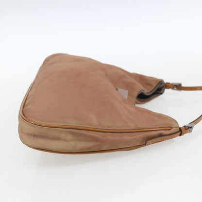 Prada PRADA Shoulder Bag Nylon Beige Gold Authentic 162843