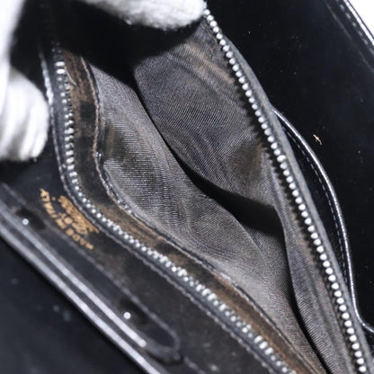Gucci GUCCI Chain Shoulder Bag Leather Black Gold Authentic 121927