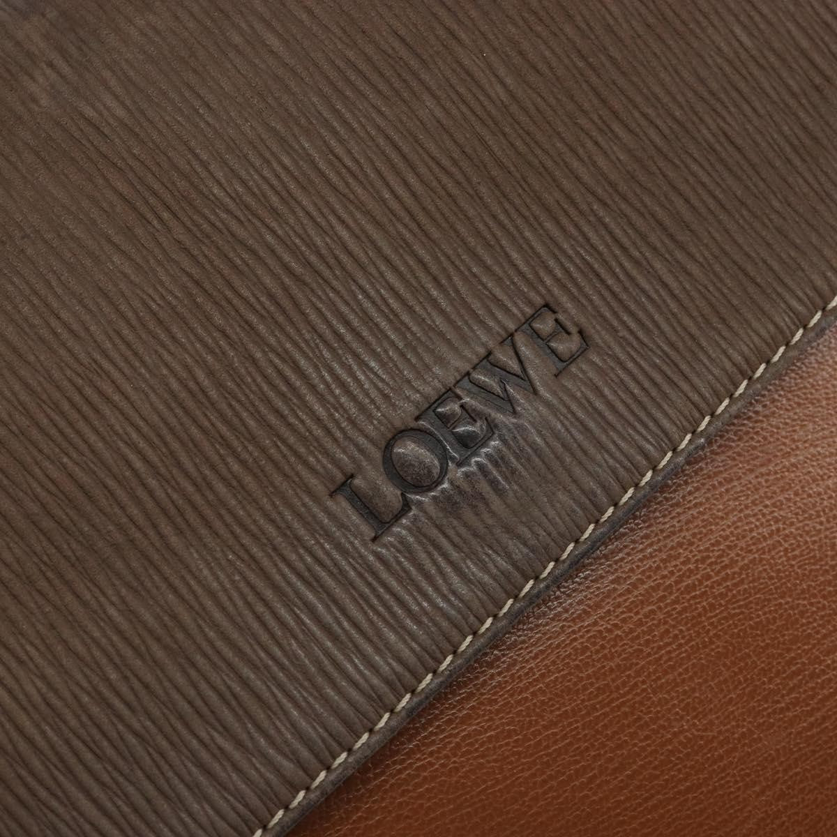 Loewe LOEWE Velazquez Hand Bag Suede Leather Brown Gold Authentic ep11077