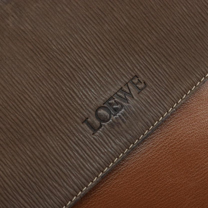 Loewe LOEWE Velazquez Hand Bag Suede Leather Brown Gold Authentic ep11077