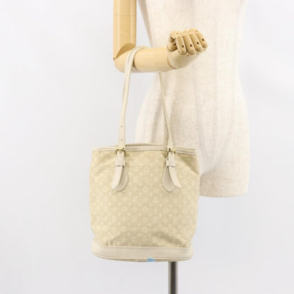 Louis Vuitton LOUIS VUITTON Monogram Mini Lin Bucket PM Shoulder Bag Dunne M95316 Authentic 153514