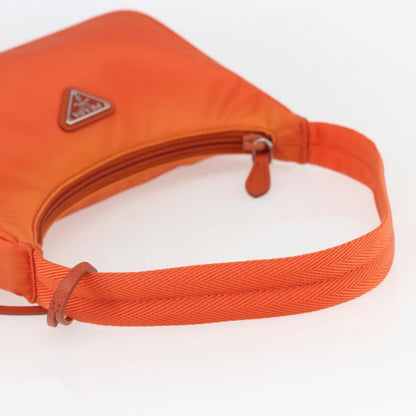 Prada PRADA Accessory Pouch Nylon Orange Silver Authentic 158663V Bag