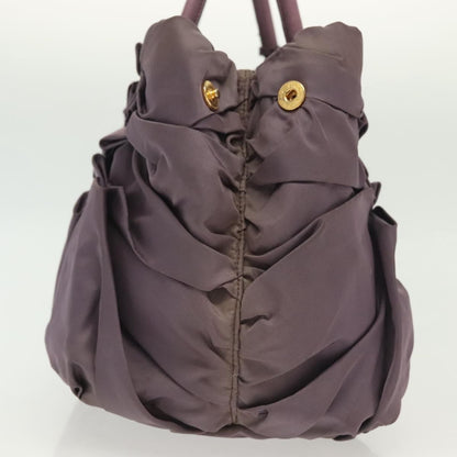 Prada PRADA Hand Bag Nylon Purple Gold Authentic 137586