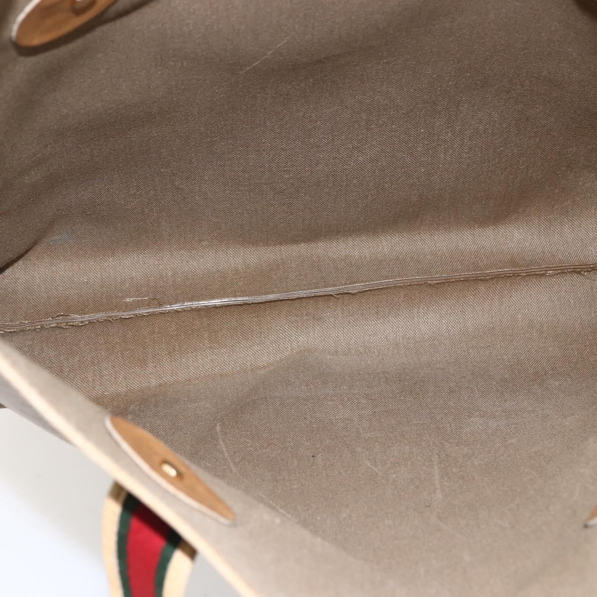 Gucci GUCCI Micro GG Supreme Web Sherry Line Tote Bag PVC Beige Gold Red Authentic ep13035
