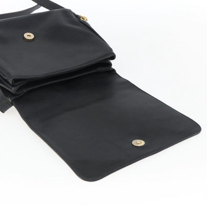 Gucci GUCCI Shoulder Bag Leather Black Silver 001 2214 Authentic ep13226