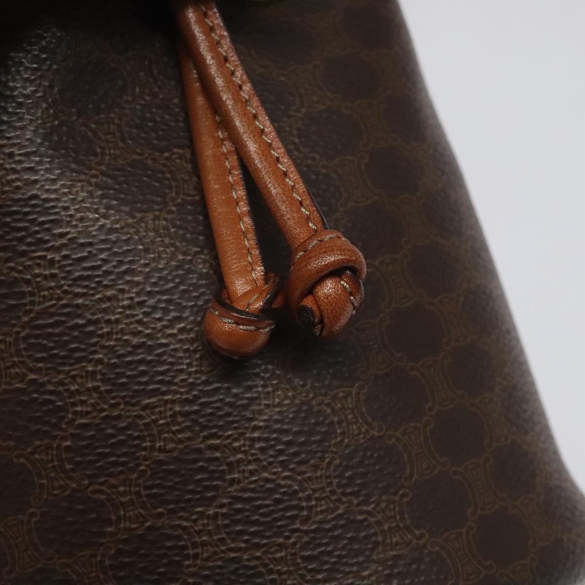 Celine CELINE Macadam Canvas Shoulder Bag PVC Leather Brown Authentic 113406