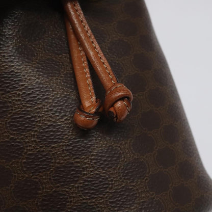 Celine CELINE Macadam Canvas Shoulder Bag PVC Leather Brown Authentic 113406