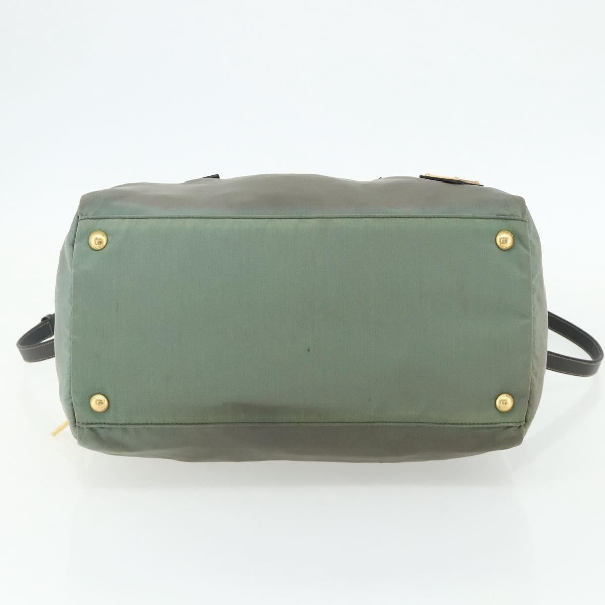 Prada PRADA Shoulder Bag Nylon 2way Green Gold Authentic 176782