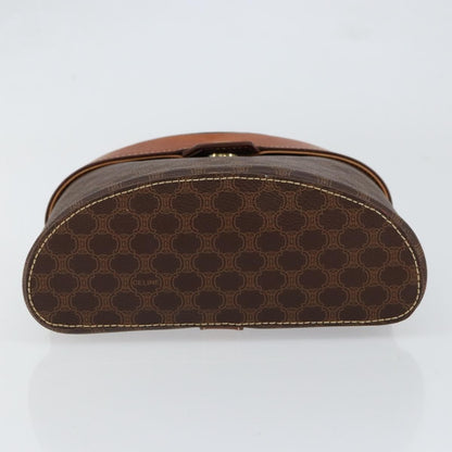 Celine CELINE Macadam Canvas Hand Bag PVC Leather Brown Gold Authentic 153900