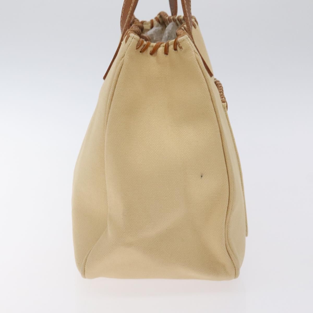 Burberry BURBERRY Blue Label Tote Bag Canvas Beige Silver Authentic bs27139