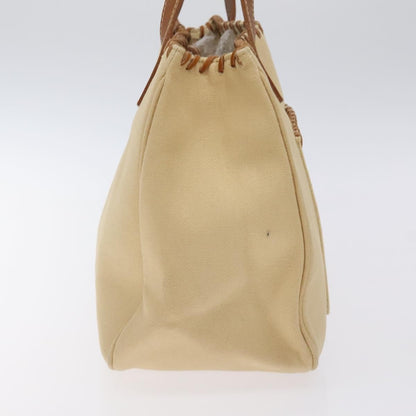 Burberry BURBERRY Blue Label Tote Bag Canvas Beige Silver Authentic bs27139