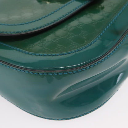 Gucci GUCCI Micro GG Canvas Shoulder Bag Enamel Outlet Turquoise Blue Gold Authentic ka641