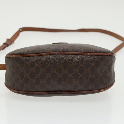 Celine CELINE Macadam Canvas Shoulder Bag PVC Leather Brown Gold Authentic bs19763