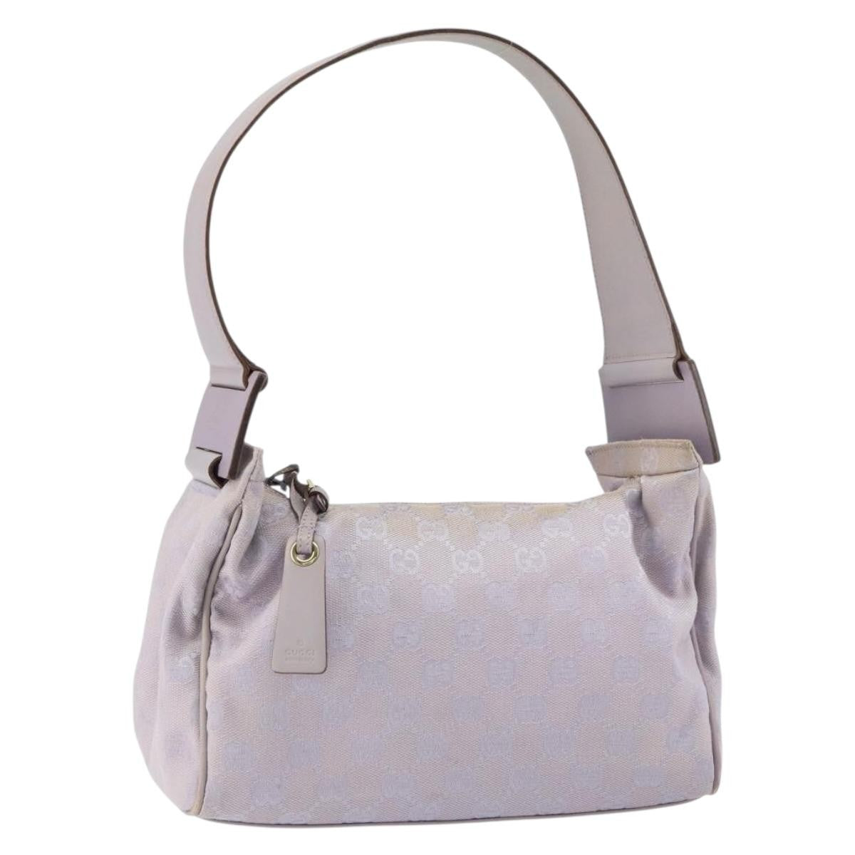 Gucci GUCCI GG Canvas Shoulder Bag Purple Gold 92699 Authentic 158466