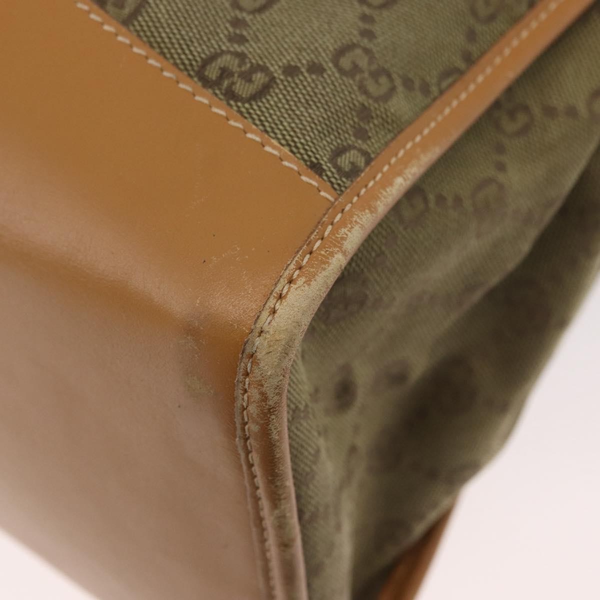 Gucci GUCCI GG Canvas Tote Bag Khaki Gold Authentic 178301