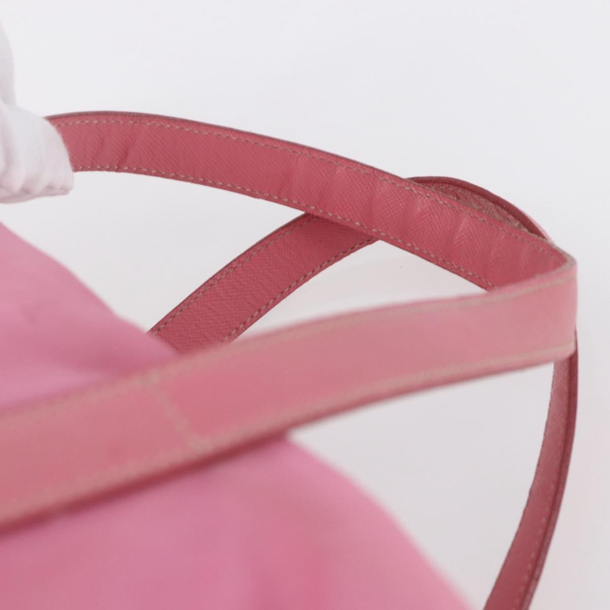 Prada PRADA Hand Bag Nylon Pink Silver Authentic 155083