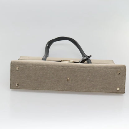 Gucci GUCCI Hand Bag Canvas Beige Gold Authentic bs25071